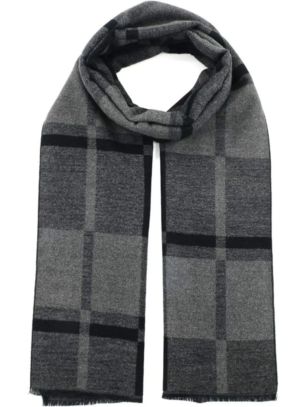 Cozy Plaid Tassel Scarf for Men | Warm Long Soft Winter Accessory